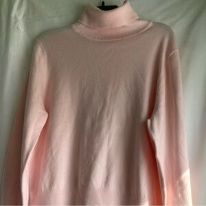 JM Collection Soft Pale Pink Turtleneck Sweater